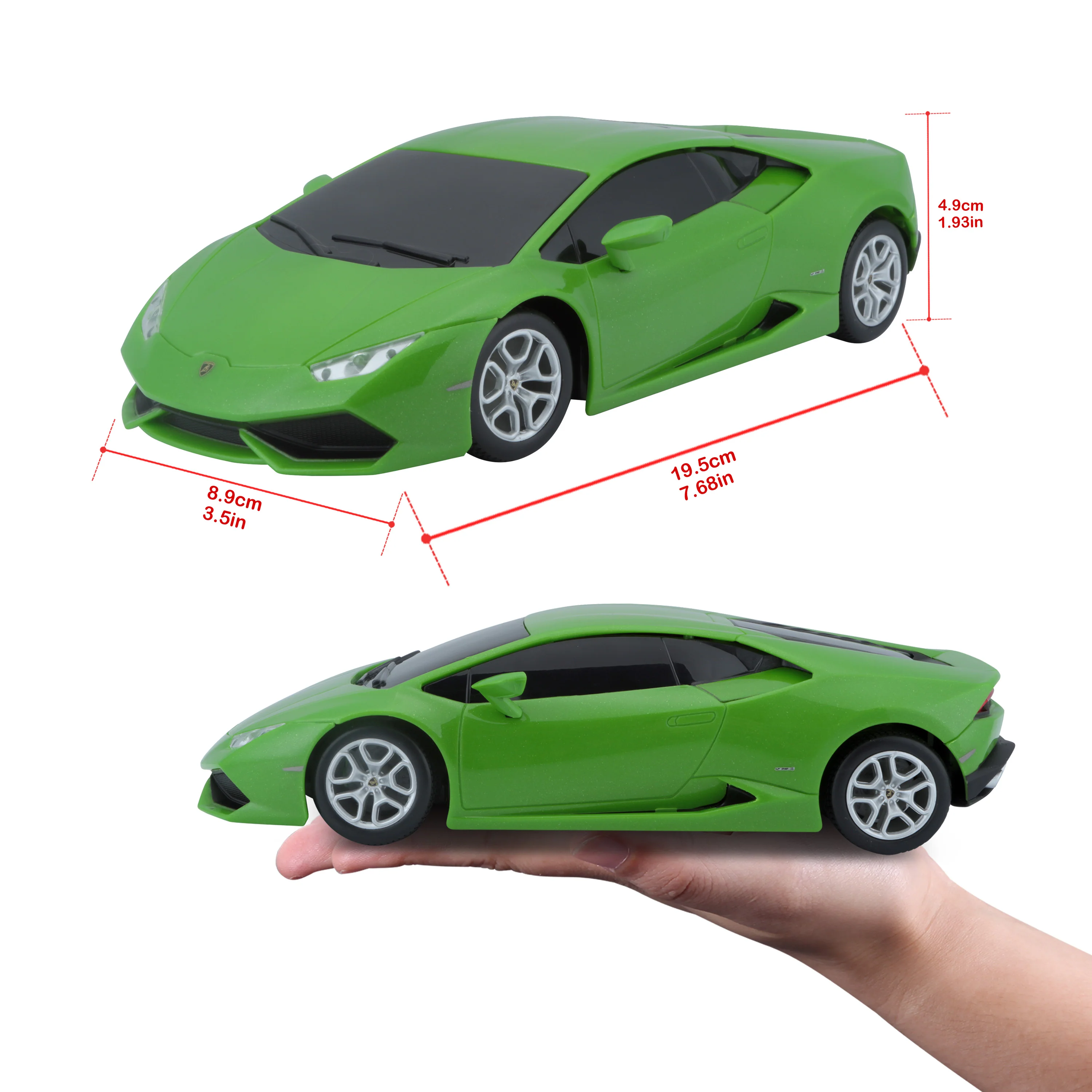 Co-Pack: Lamborghini Huracan Coupé Remote Control 1:24 Green + Diecast 1:43 - Image 3
