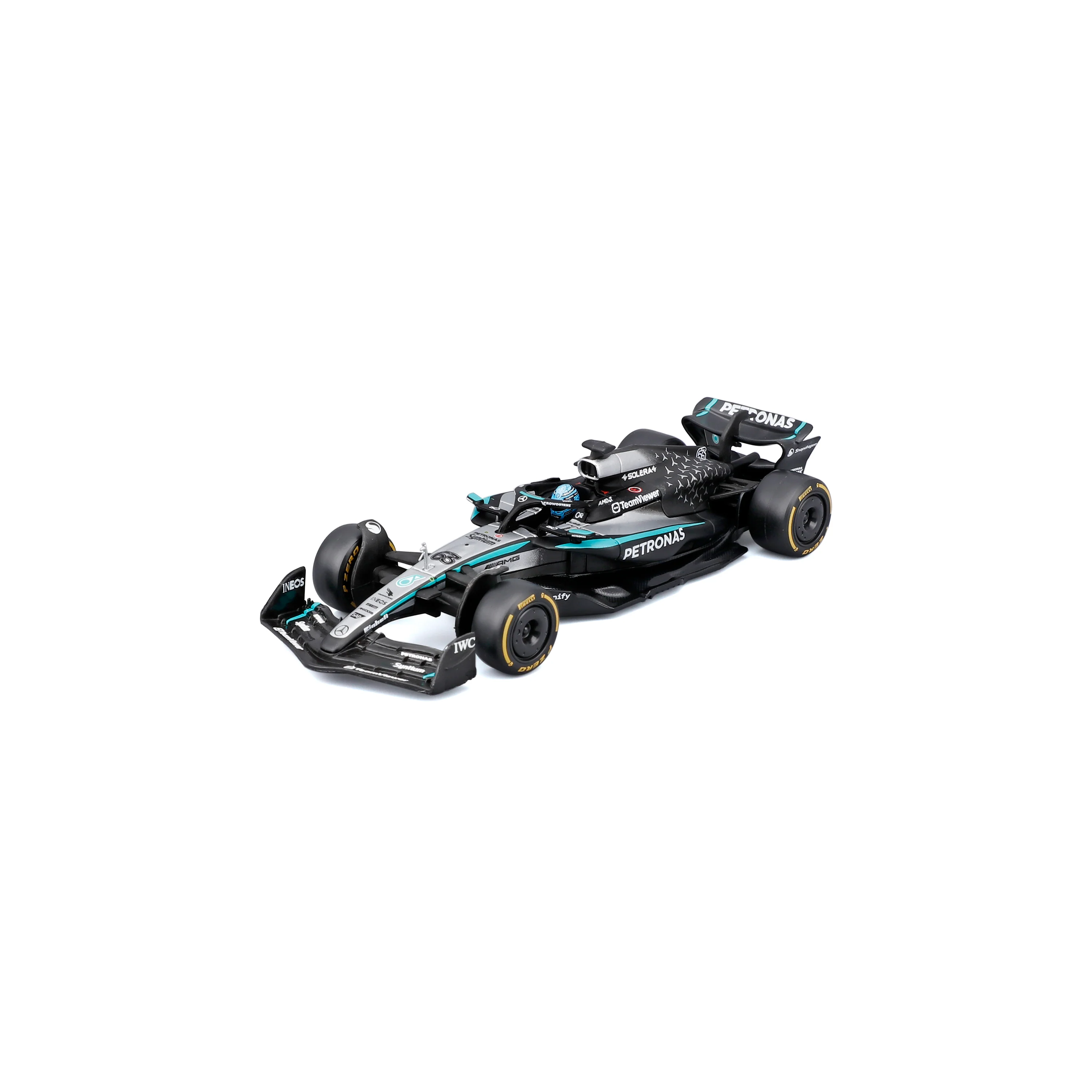 F1 Mercedes-AMG W16 2025 #63 George Russell – Scale 1:43 with Base and Showcase - Image 3