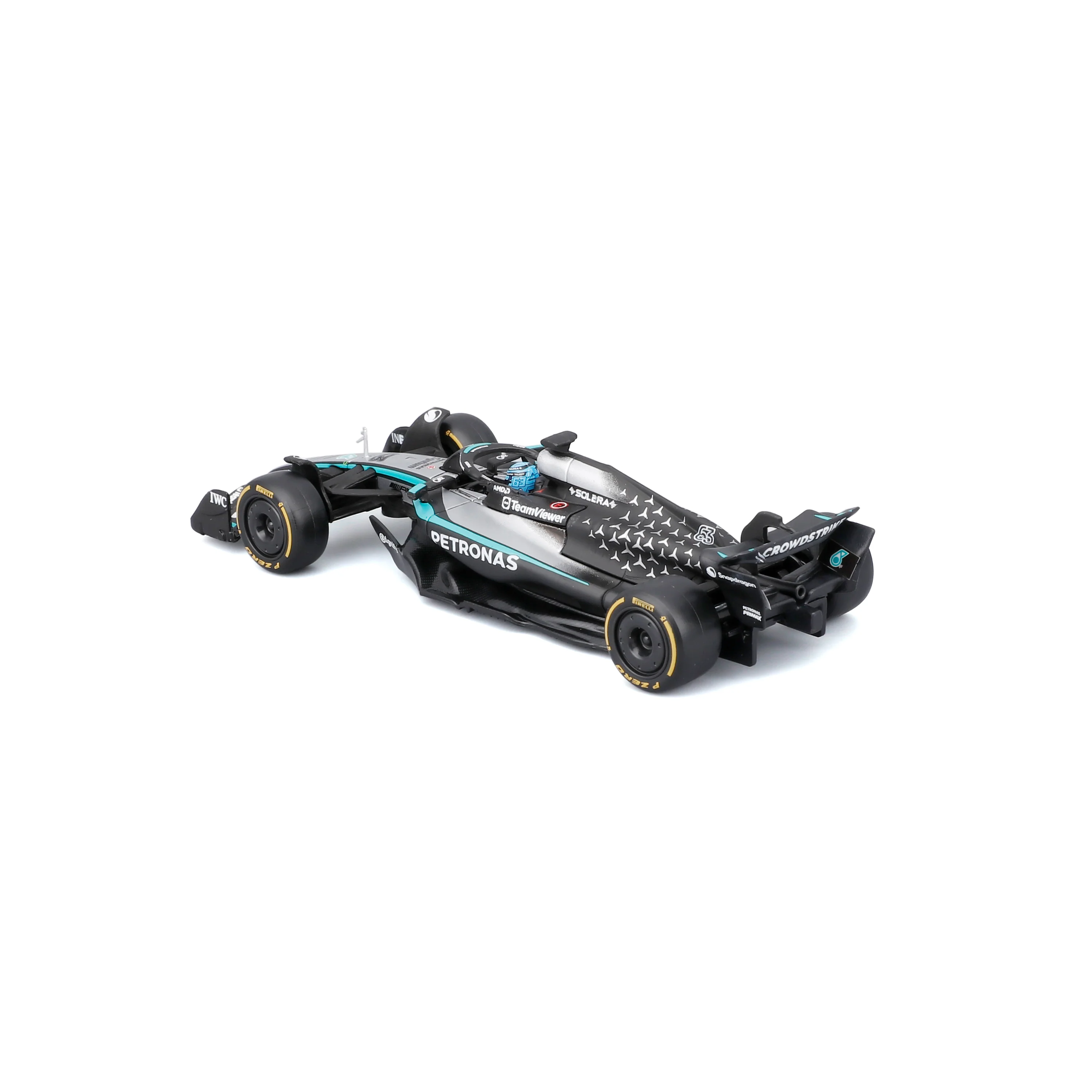 F1 Mercedes-AMG W16 2025 #63 George Russell – Scale 1:43 with Base and Showcase - Image 6