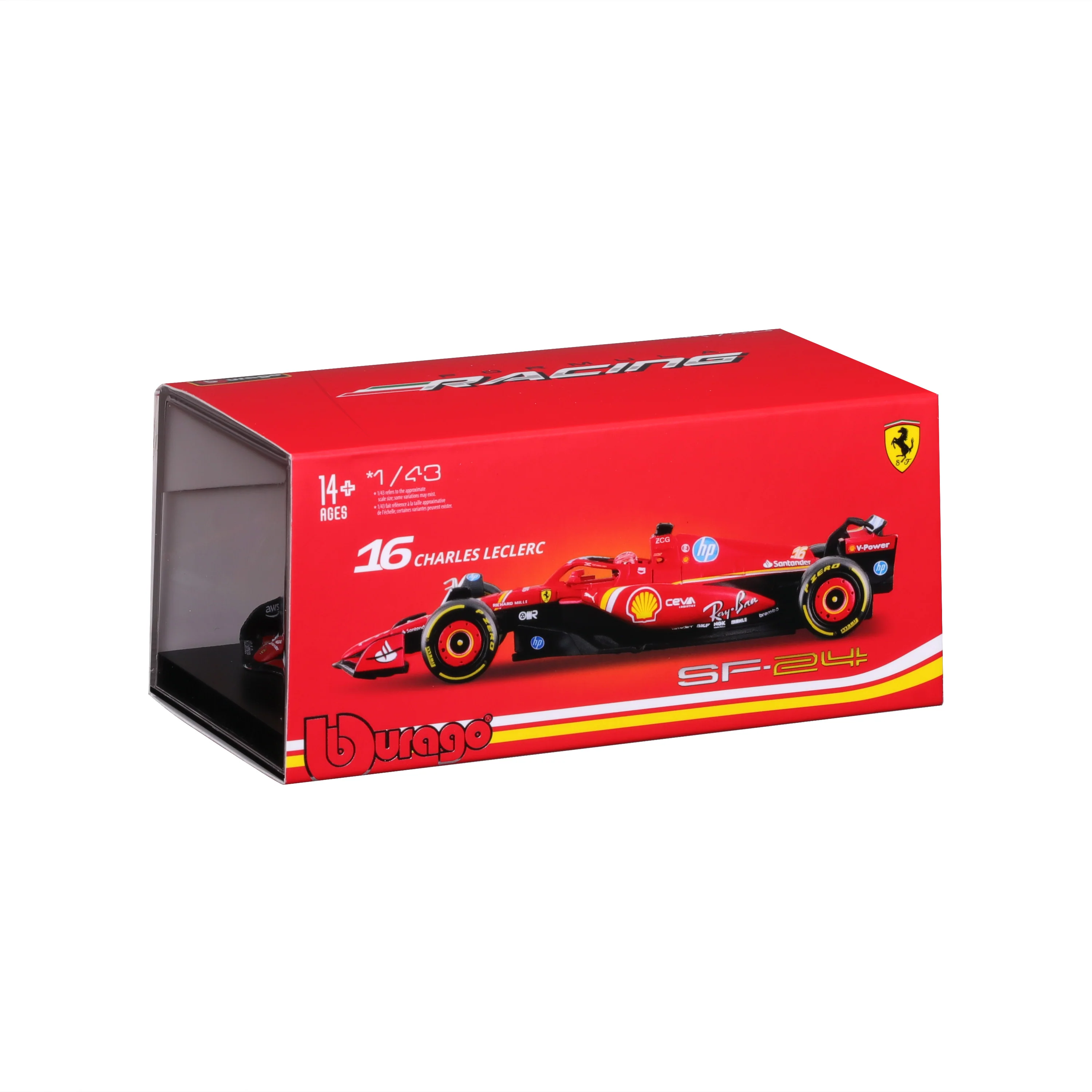 Ferrari SF-24 #16 Charles Leclerc – Monza GP 2024 Winner – 1:43 Scale with Driver and Display Case - Image 3