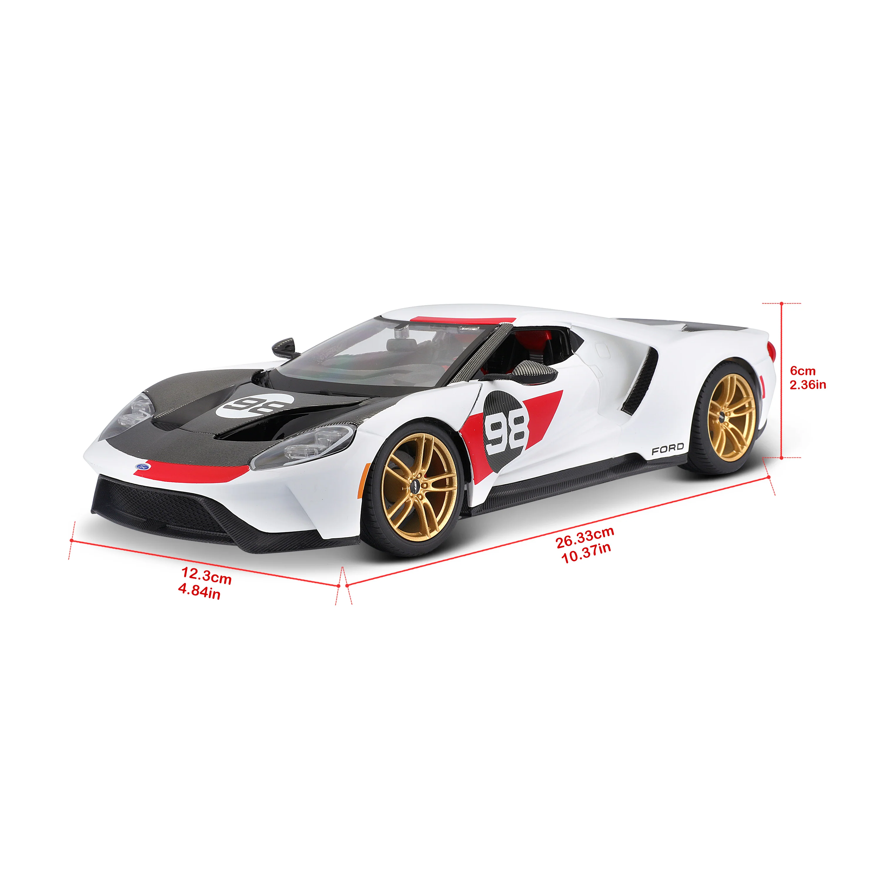 Ford GT 2021 Heritage Edition – 1:18 Diecast Model with Official Ford License - Image 12