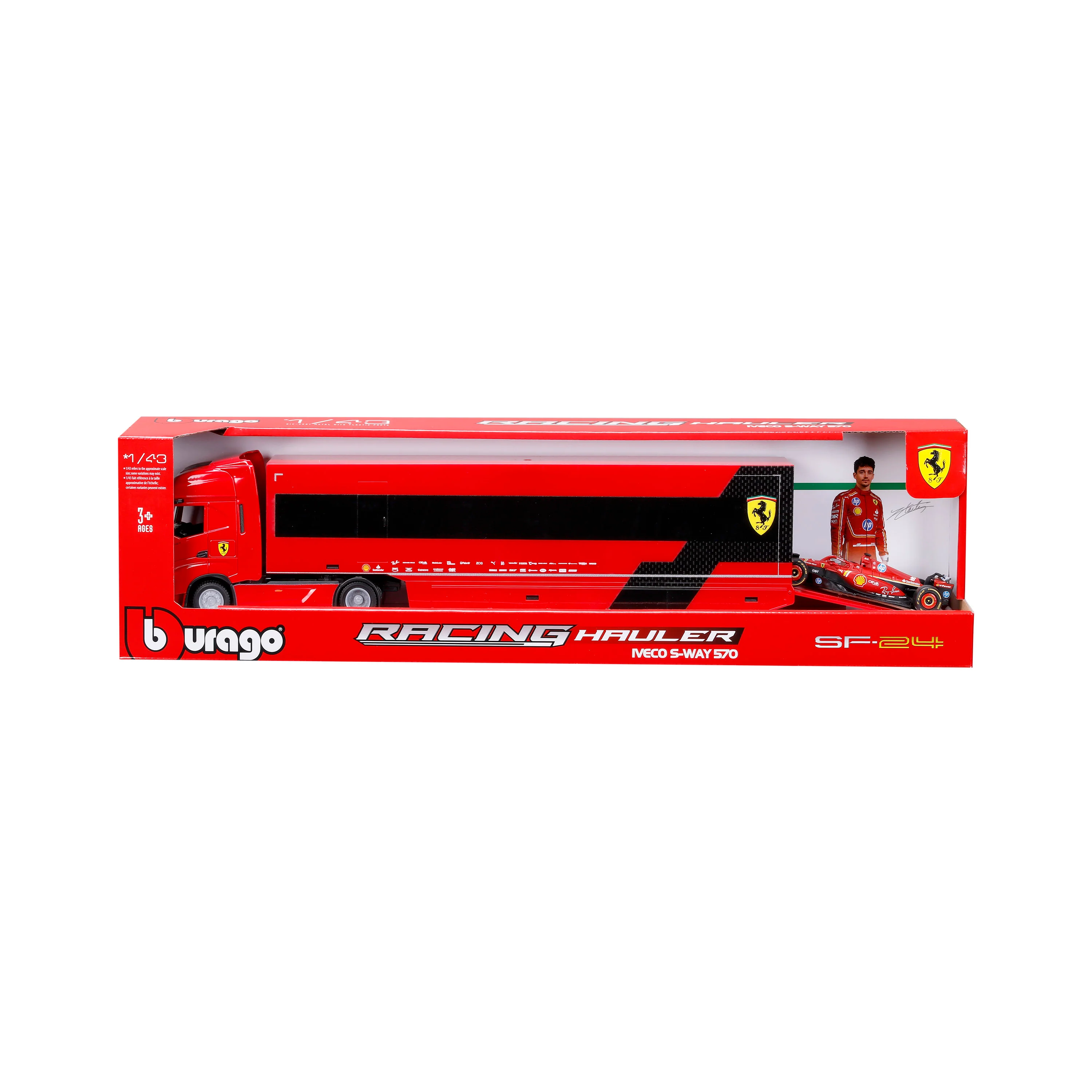 Iveco S-Way 570 Racing Transport with Ferrari SF-24 #16 Charles Leclerc – 1:43 Diecast Model - Image 4