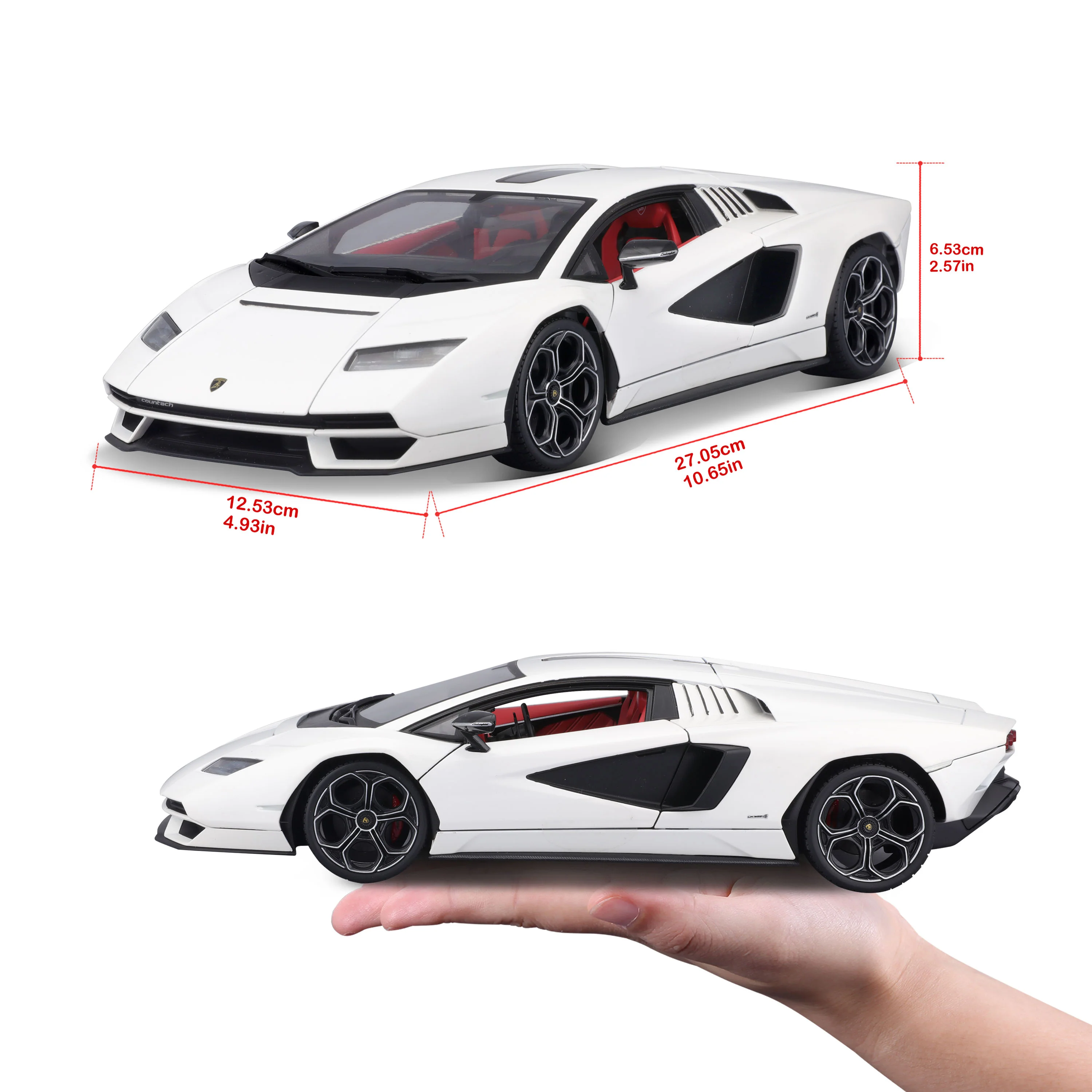 Lamborghini Countach LPI 800-4 White – 1:18 Diecast Model - Image 10
