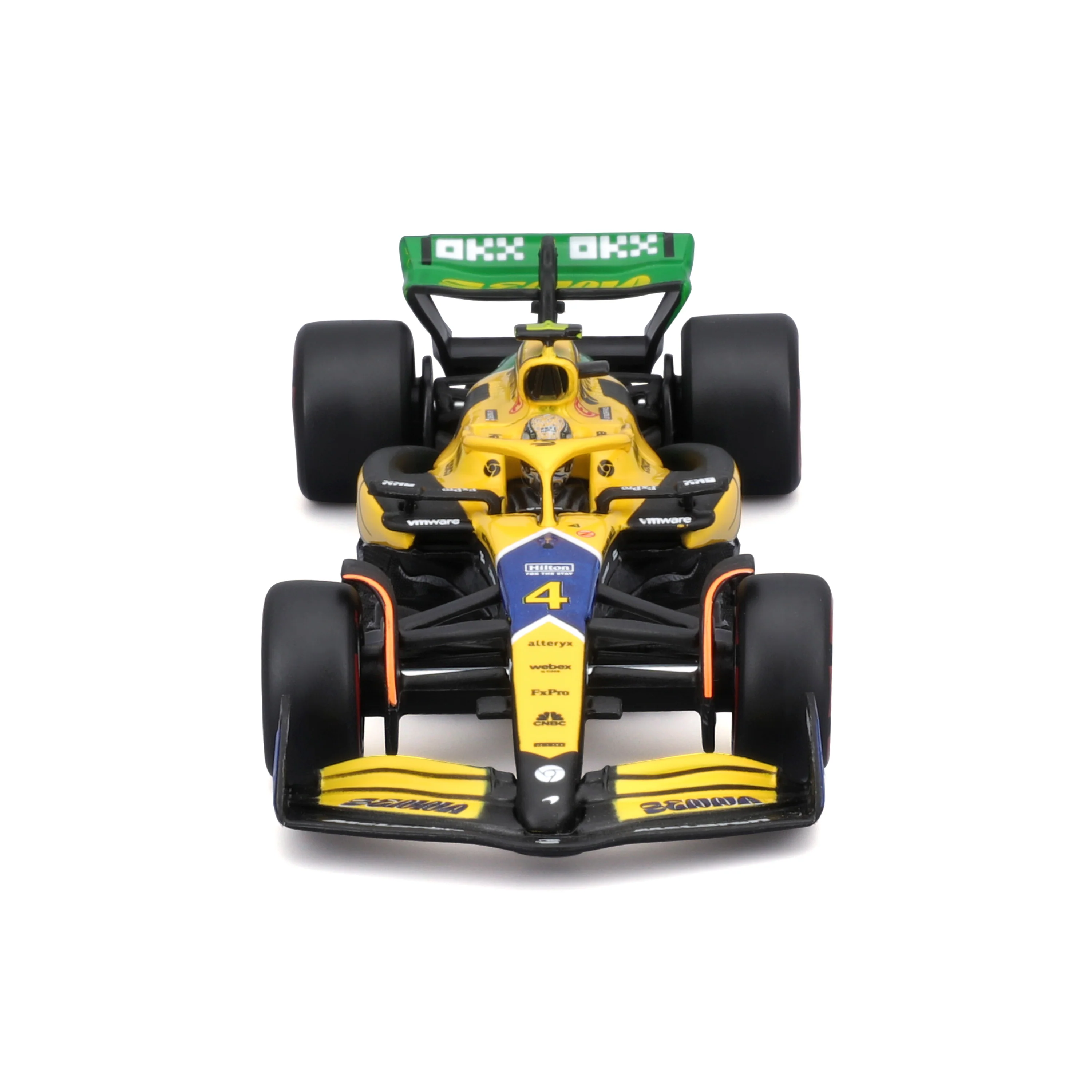 McLaren F1 MCL38 Lando Norris #4 GP Monaco 2024 Senna 30th Anniversary Livery 1:43 with driver and display case - Image 3