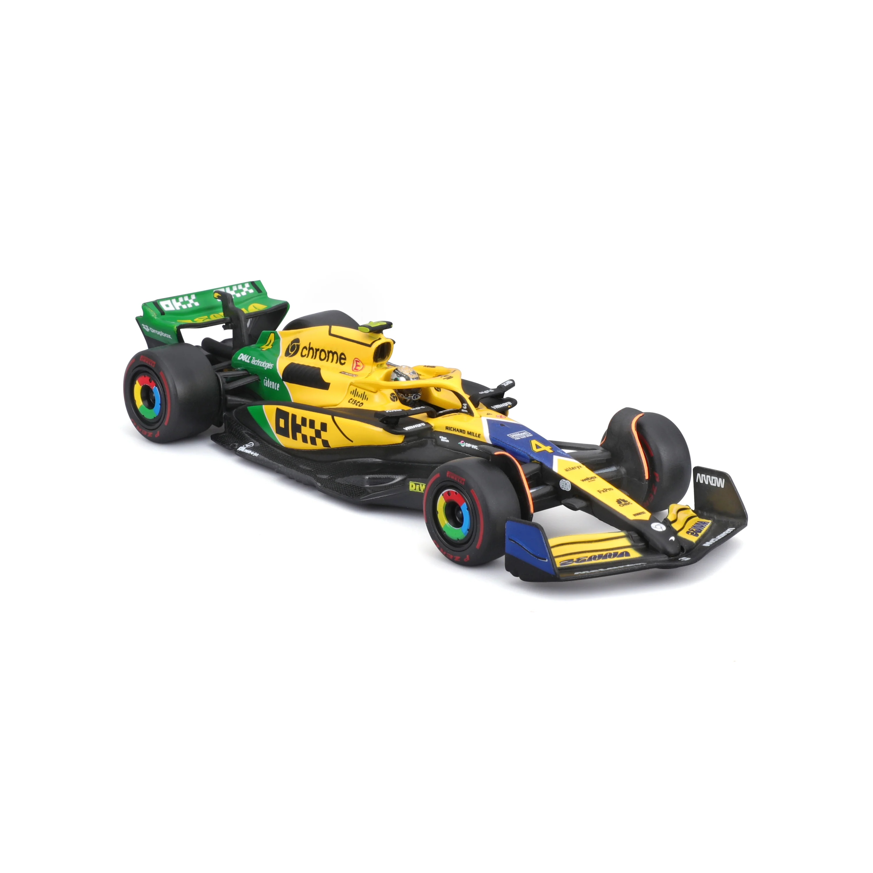 McLaren F1 MCL38 Lando Norris #4 GP Monaco 2024 Senna 30th Anniversary Livery 1:43 with driver and display case - Image 5
