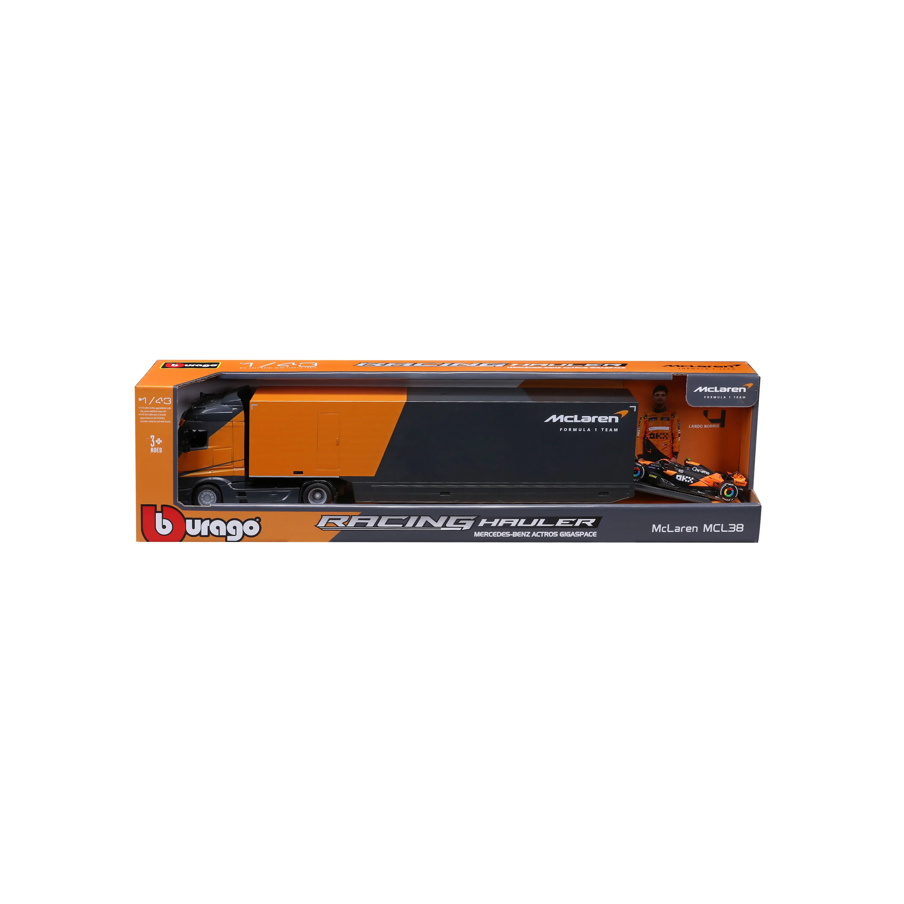 Mercedes Semi Truck with McLaren MCL38 #4 Lando Norris – 1:43 Diecast Model - Image 3