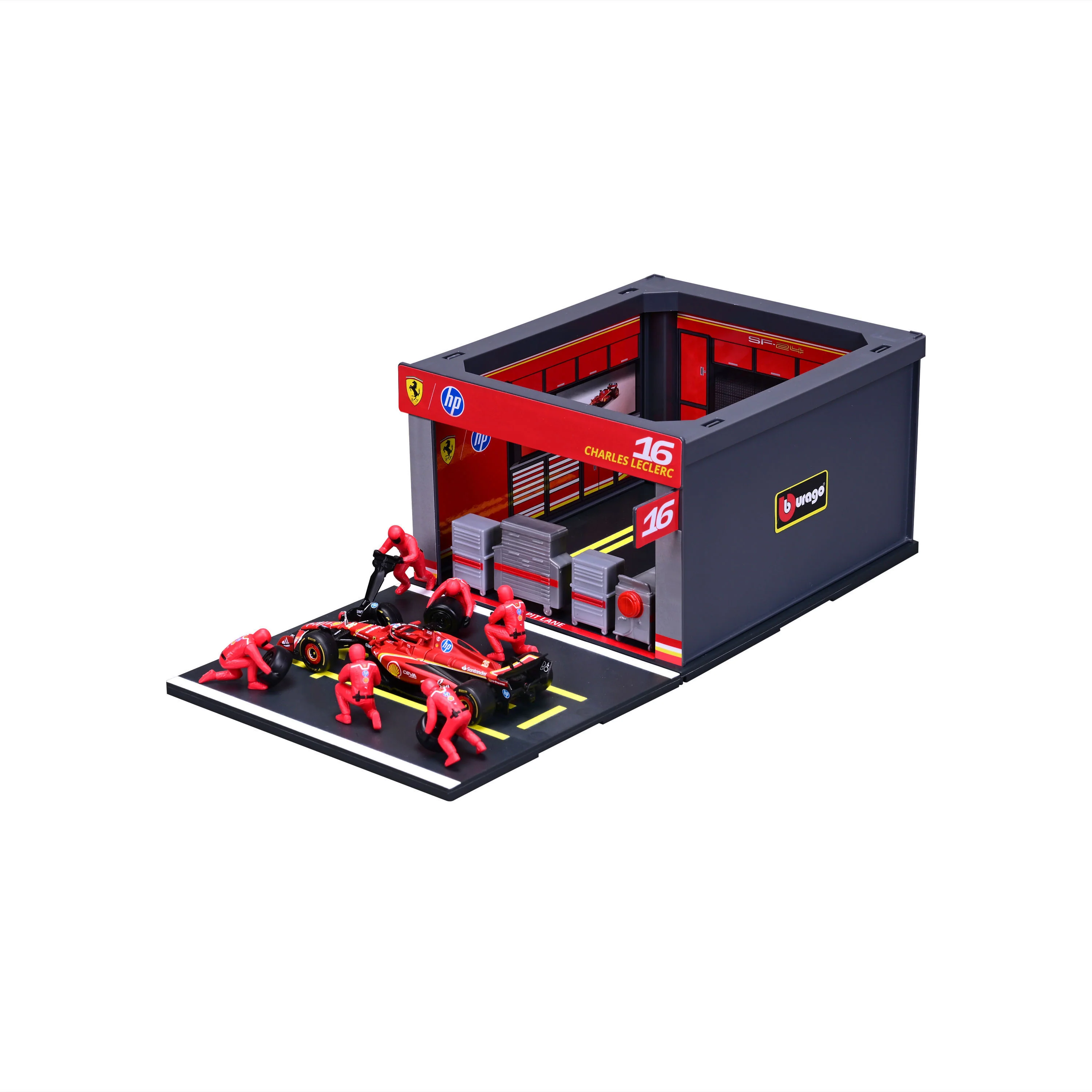 Pit Stop Ferrari with SF-24 #16 Charles Leclerc Diecast Model 1:43 F1 2024 - Image 4
