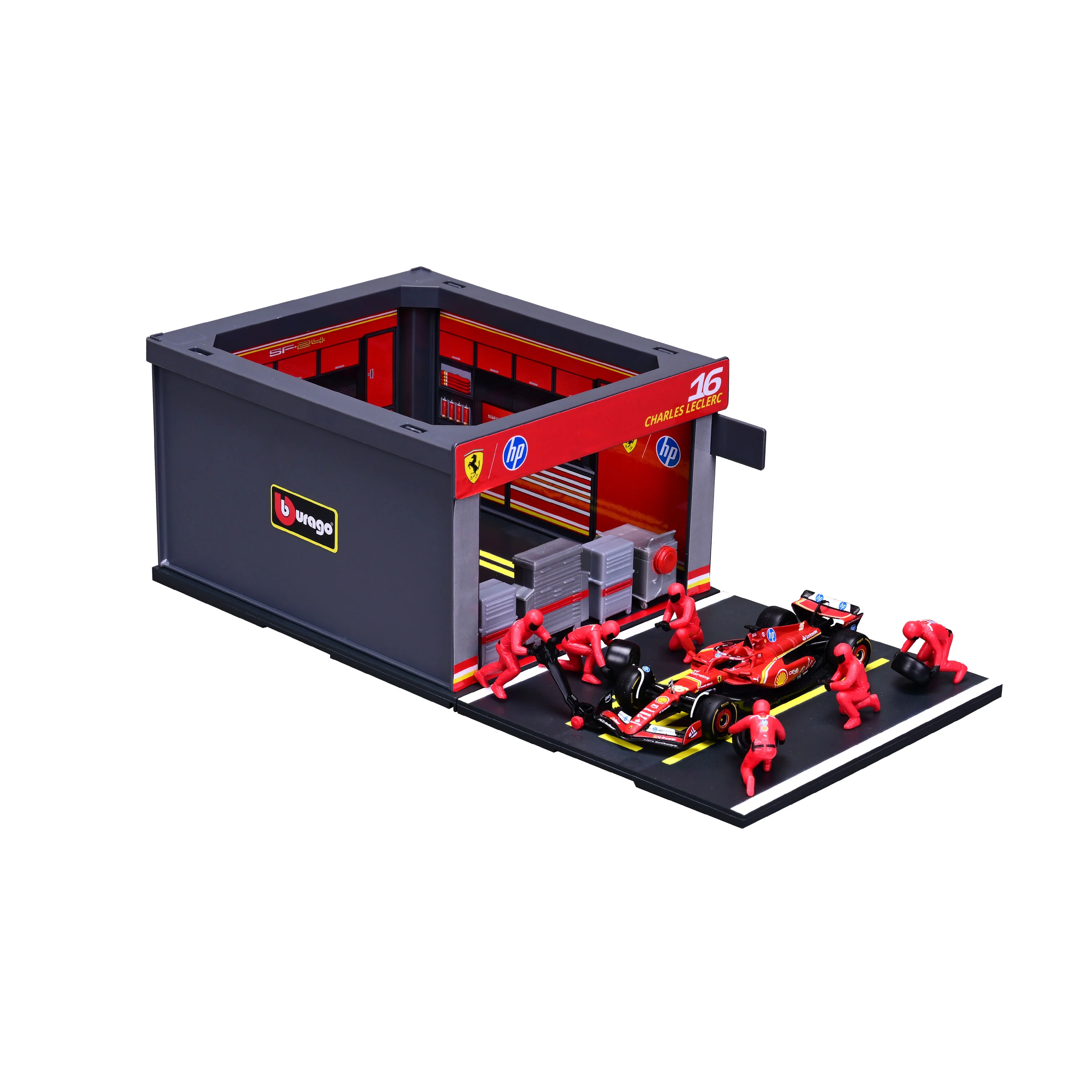 Pit Stop Ferrari with SF-24 #16 Charles Leclerc Diecast Model 1:43 F1 2024 - Image 5