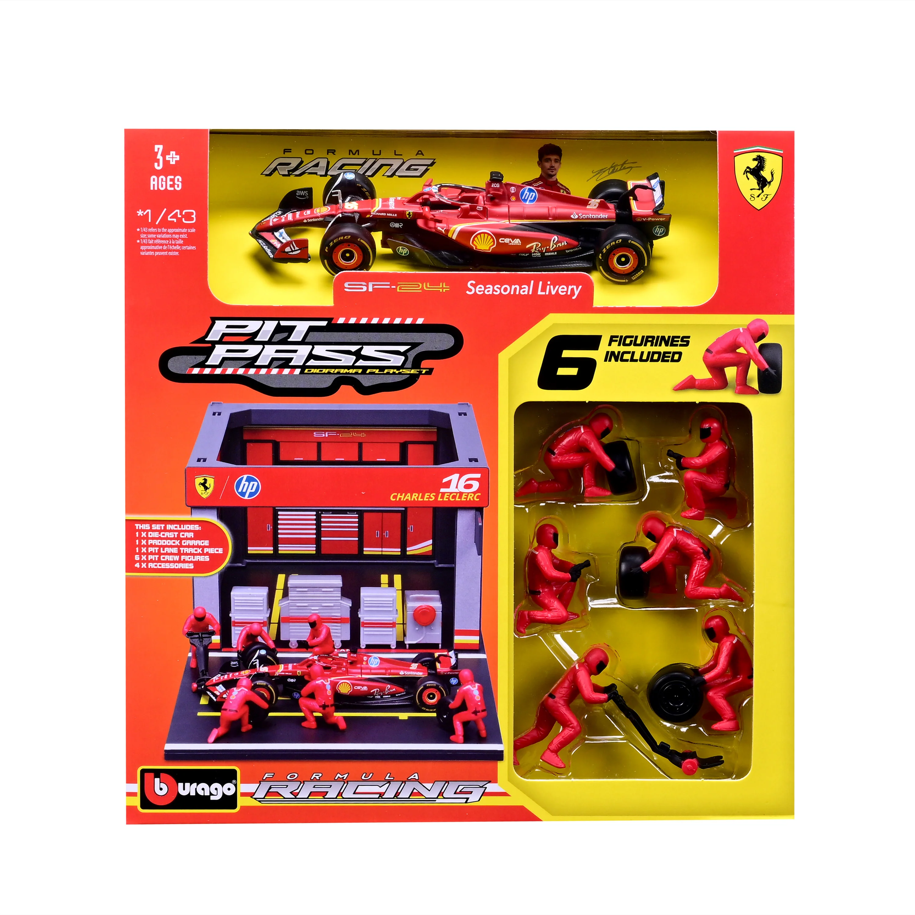 Pit Stop Ferrari with SF-24 #16 Charles Leclerc Diecast Model 1:43 F1 2024 - Image 7