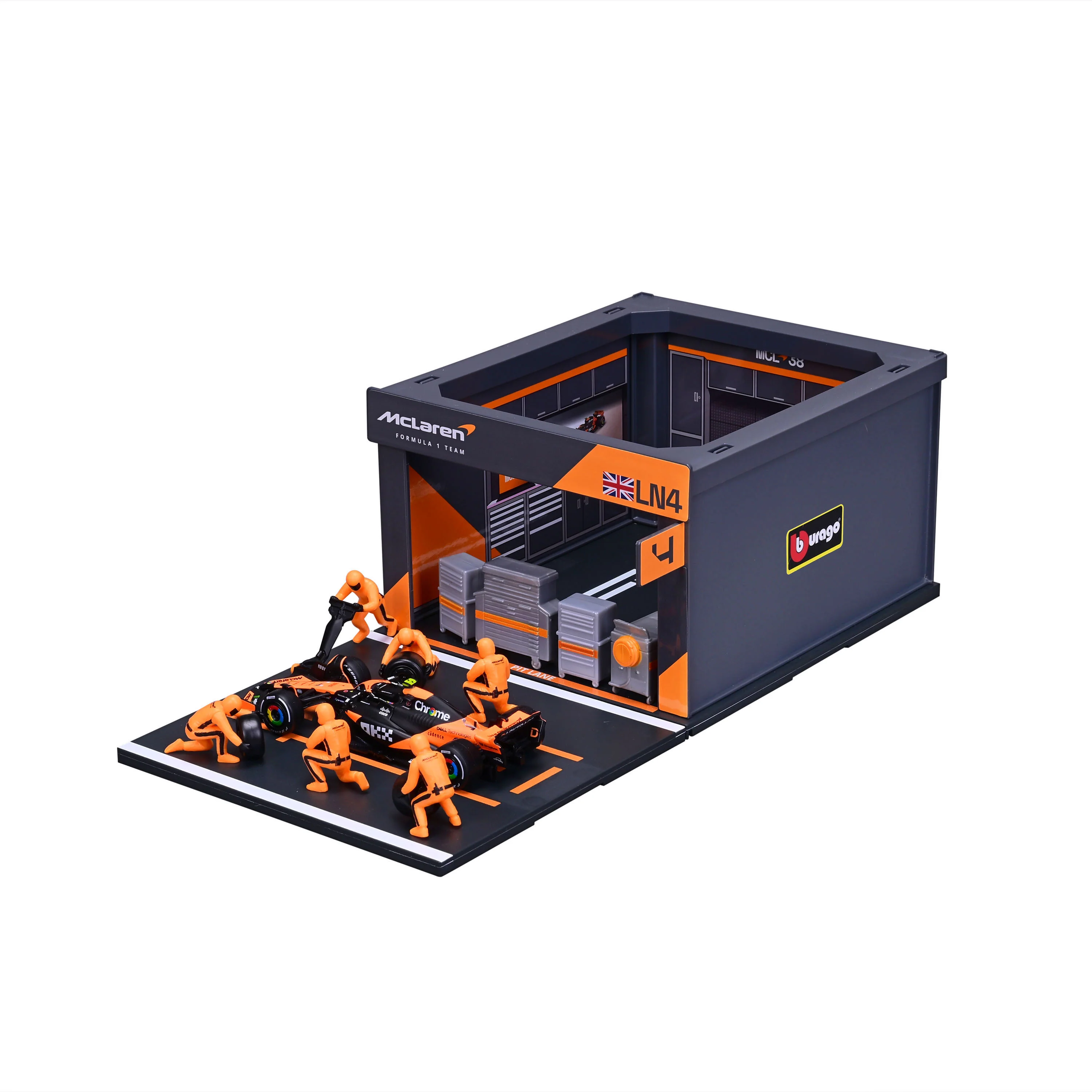 Pit Stop McLaren with MCL38 #4 Lando Norris Diecast Model 1:43 F1 2024 - Image 4