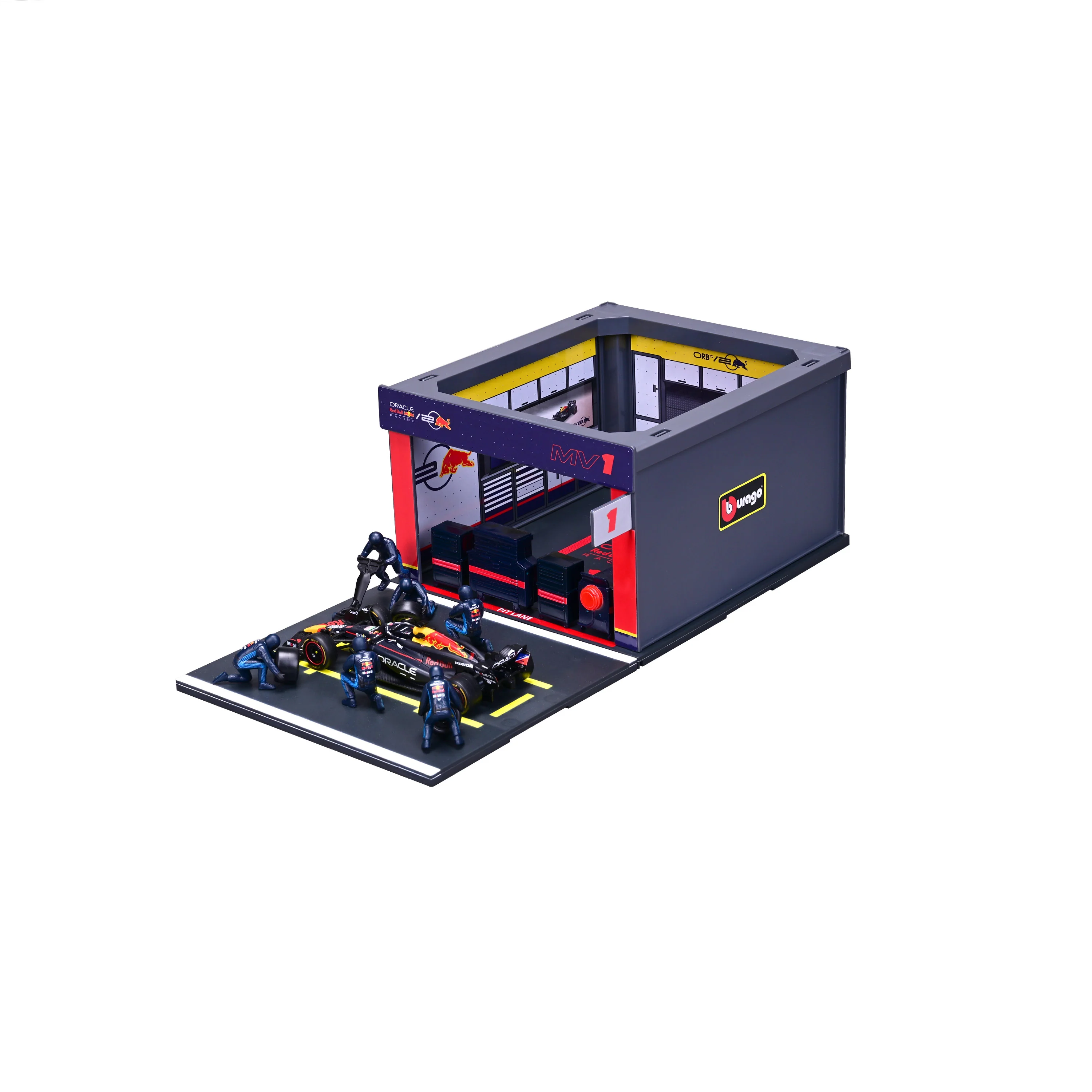 Red Bull Pit Stop with RB20 #1 Max Verstappen Diecast Model 1:43 F1 2024 - Image 4